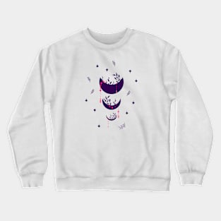 Moon with branches and stars Crewneck Sweatshirt
